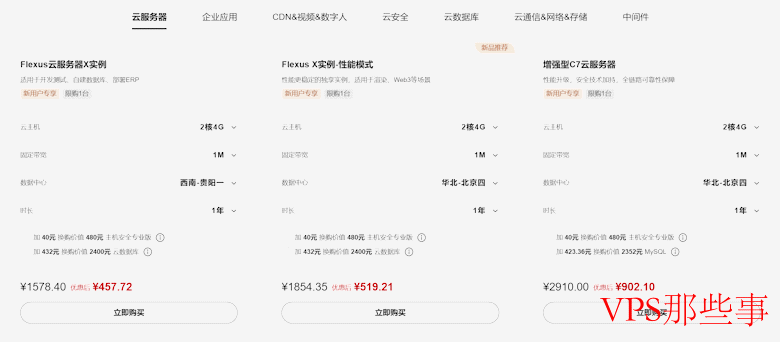 100款云产品支持新客优惠