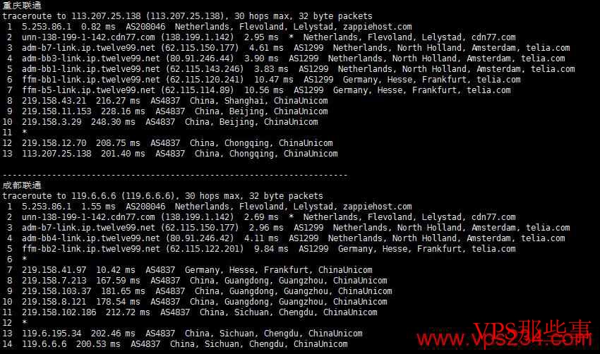 HostShield荷兰VPS联通回程路由 HostShield荷兰VPS联通回程路由