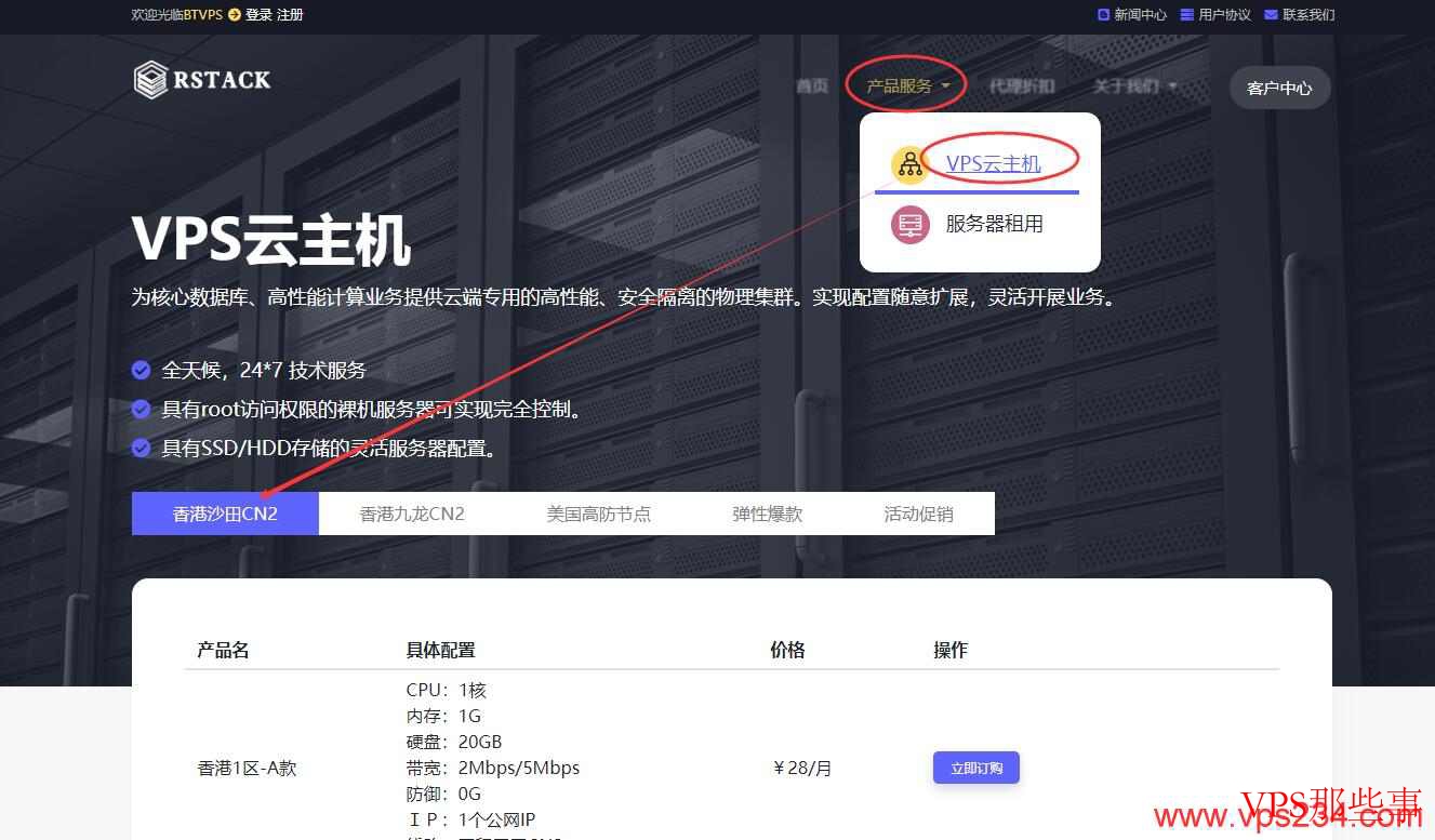 如何购买BTVPS香港VPS