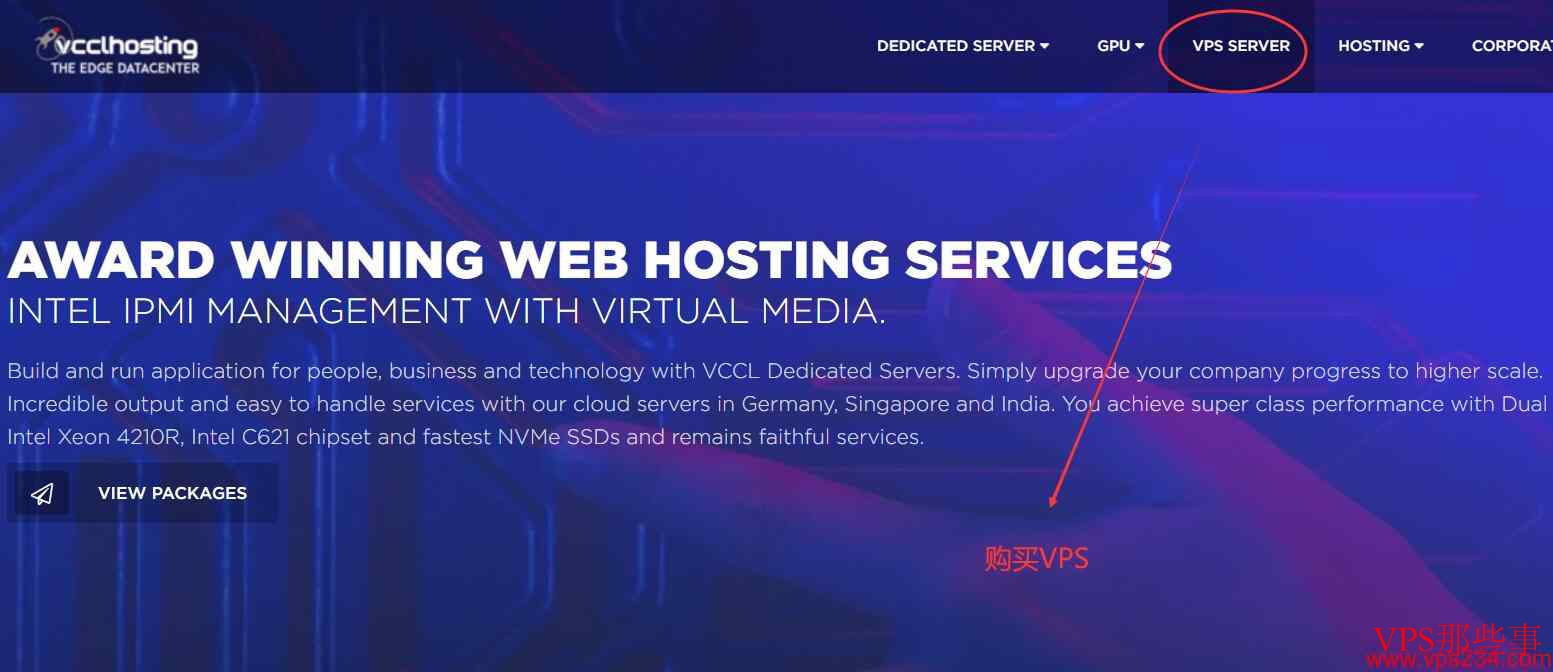 选择VPS SERVER菜单 选择VPS SERVER菜单