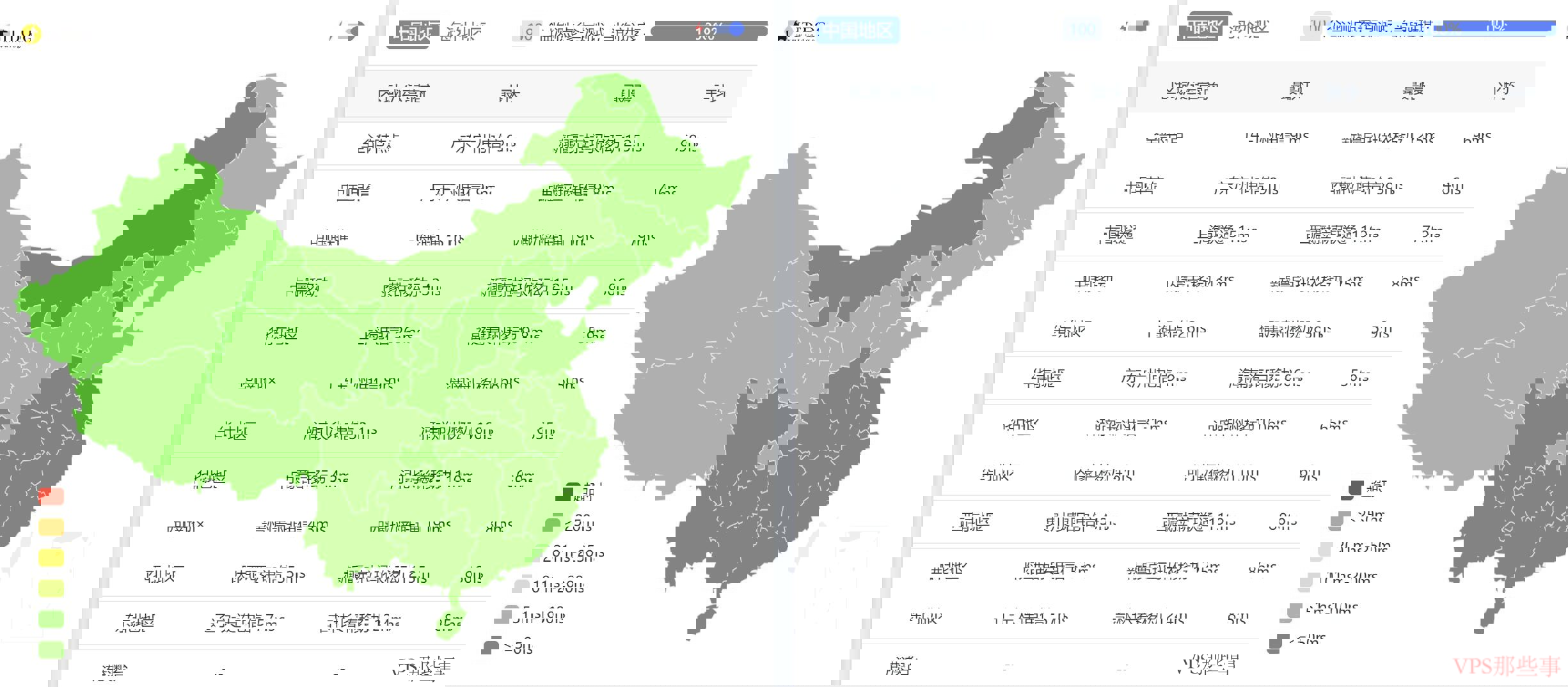 全国三网Ping延迟测试结果