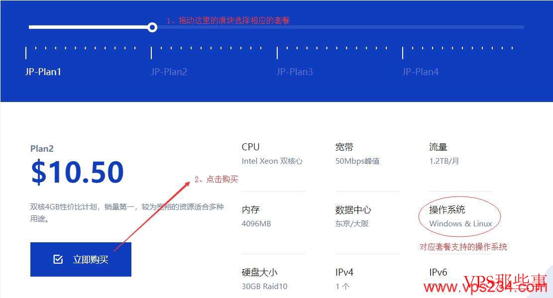 HostKVM日本WindowsVPS购买教程-选择套餐