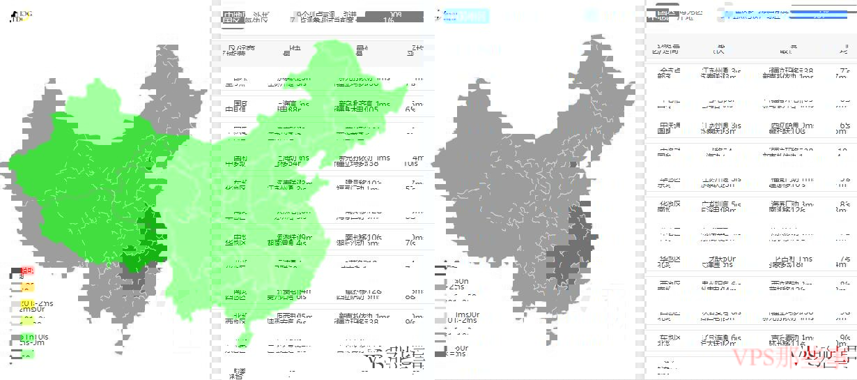 zgocloud日本VPS测评-三网软银线路 全国三网Ping测试