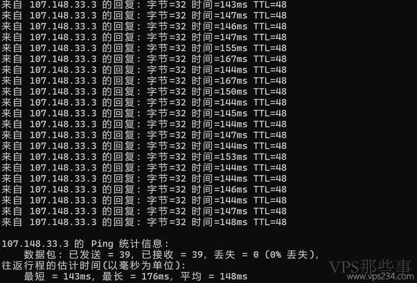 本地Ping测试结果