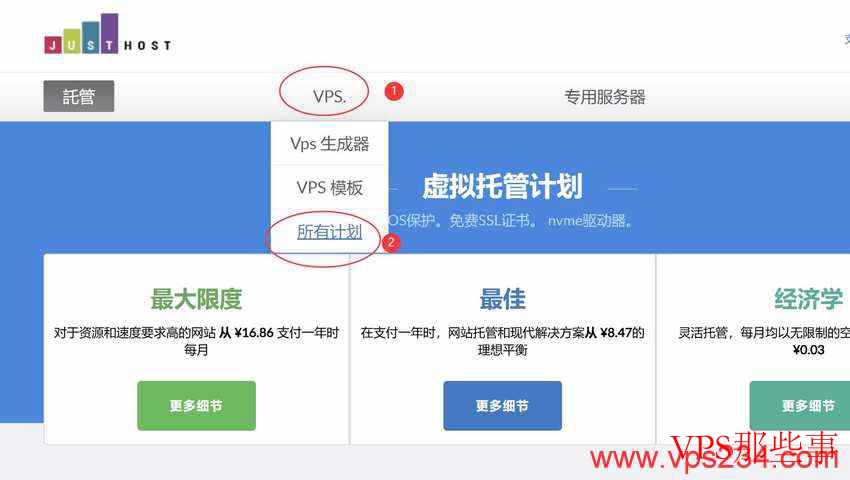 选择 VPS 所有计划