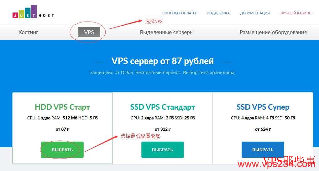 俄罗斯VPS JustHost新手购买指南-详细步骤教程