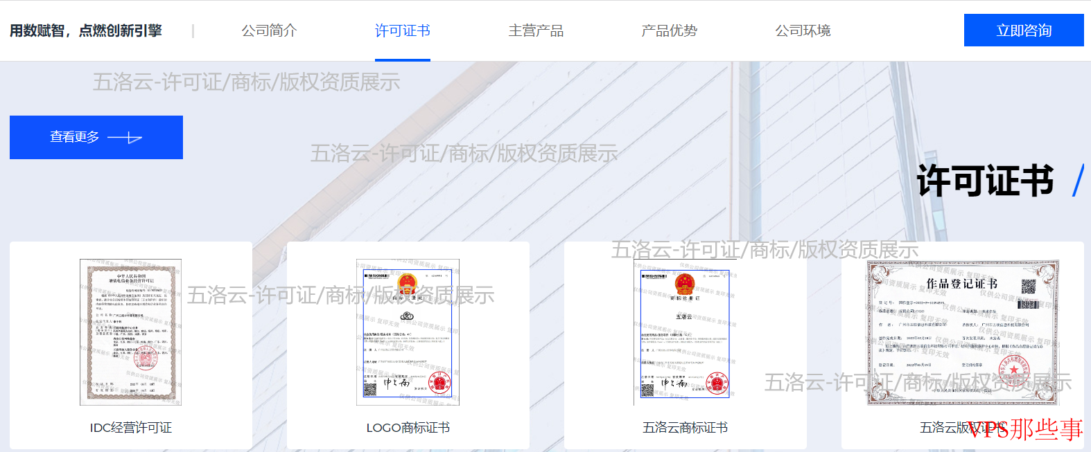 五洛云资质展示
