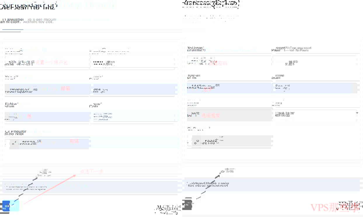 Friendhosting 填写账户信息页面