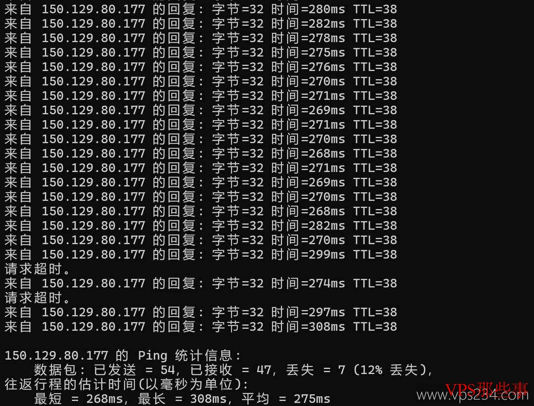 本地Ping延迟测试结果