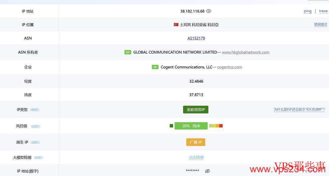 IP属性测试结果