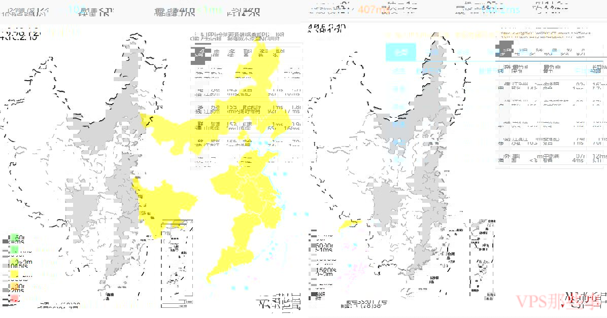 稳爱云美国VPS全国Ping测试