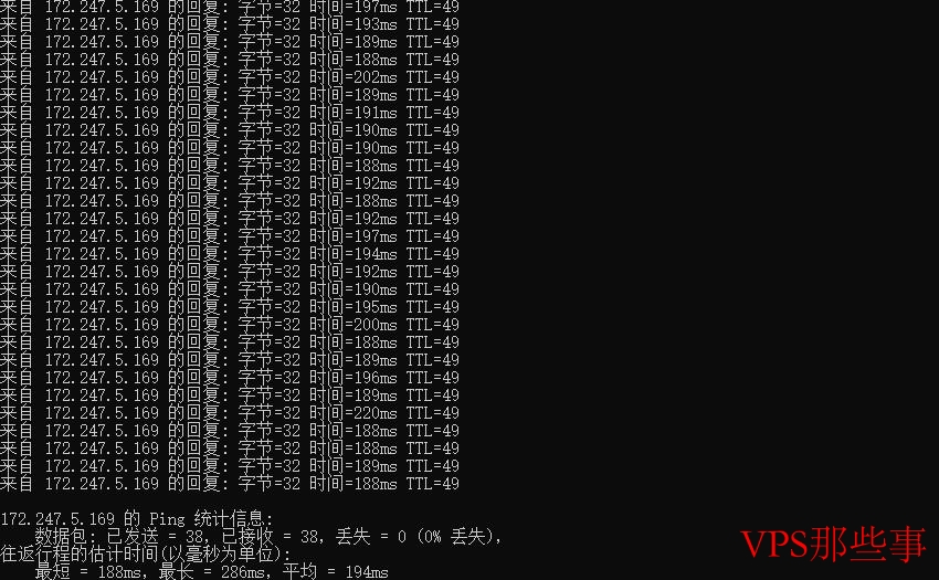 本地Ping测试结果