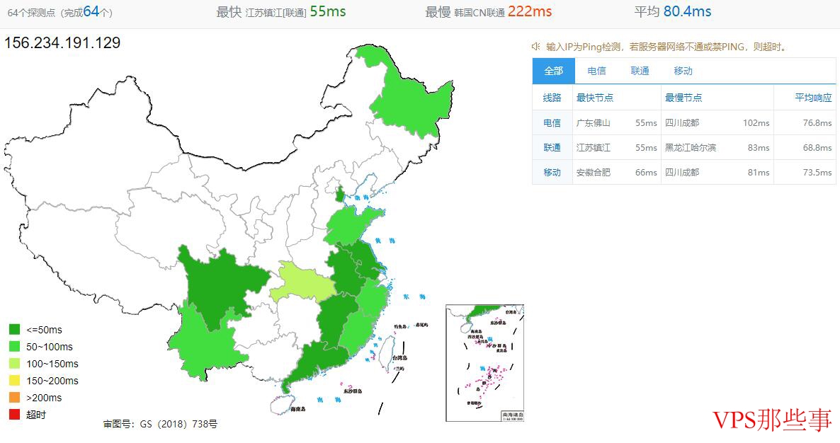 Tudcloud香港VPS三网延迟表现