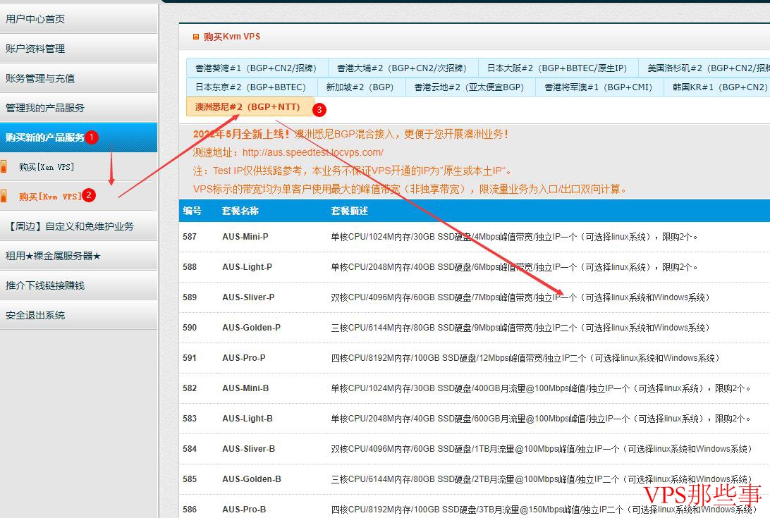 LOCVPS购买界面示意